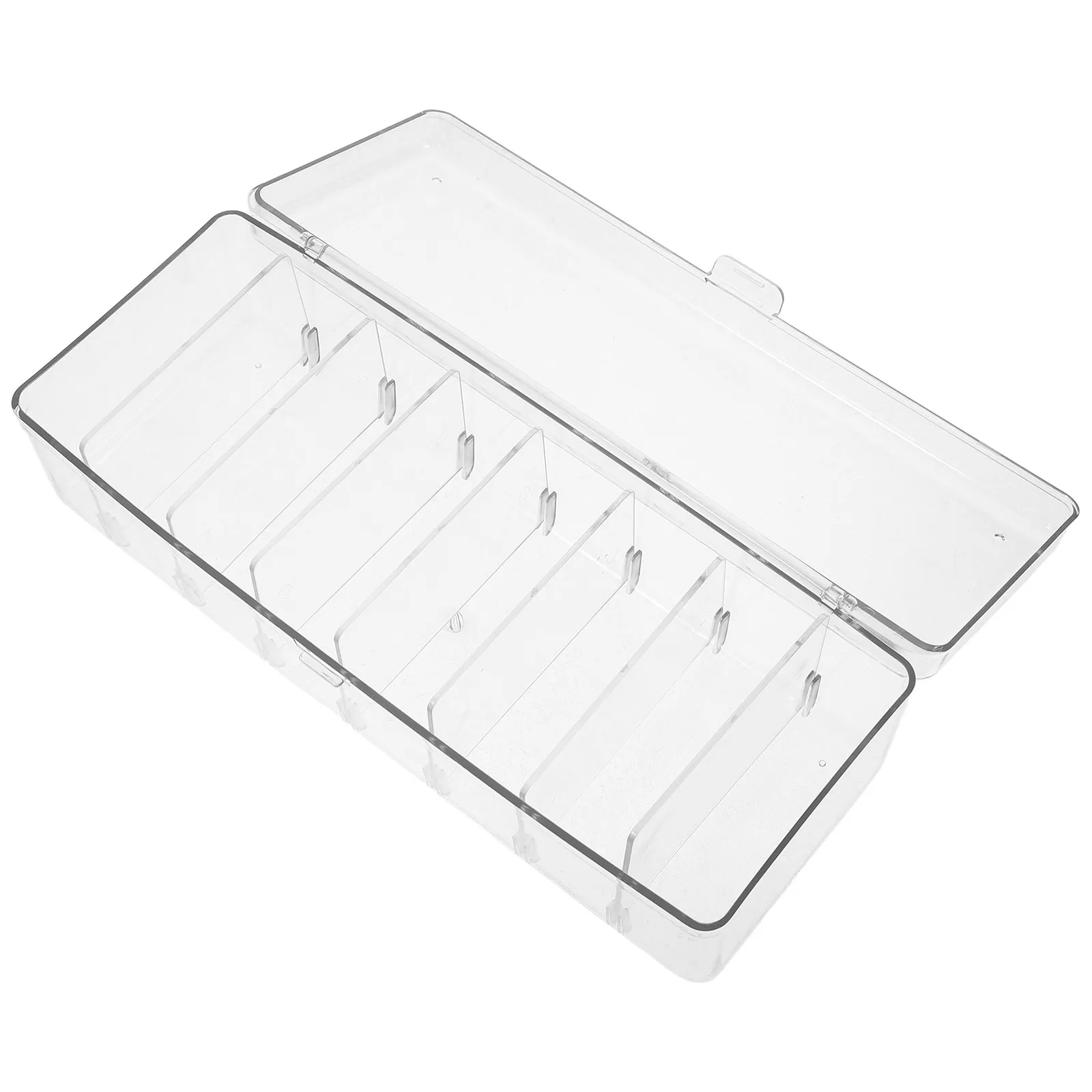 

Thick Transparent Plastic Desktop Storage Box Detachable Dividers Card Organizer Cable Holder Business Home Office Card Keeper
