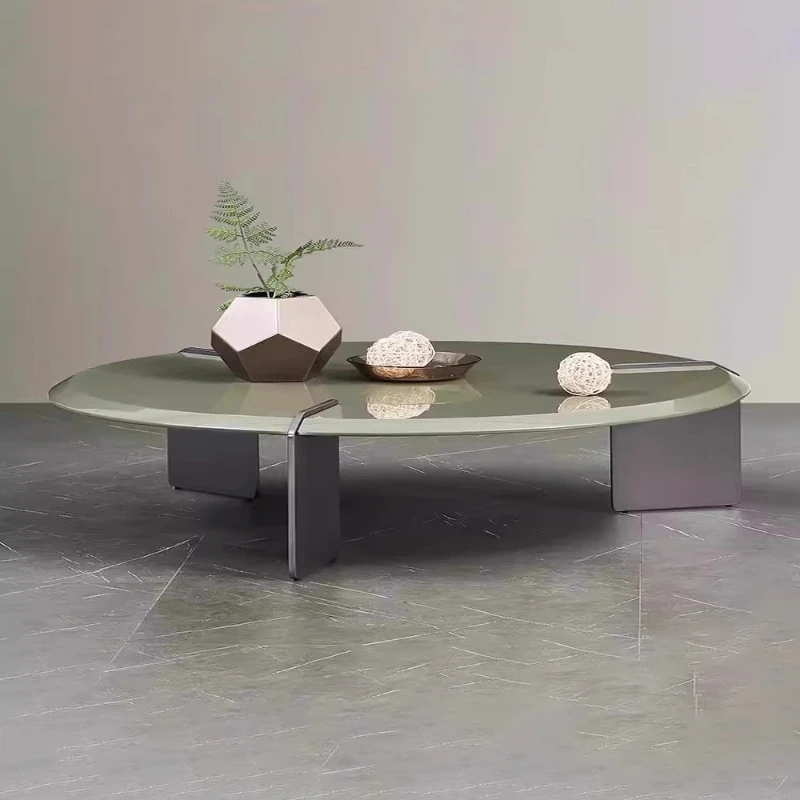 

Light luxury coffee table living room combination small apartment Internet celebrity creative round edge few home high sense