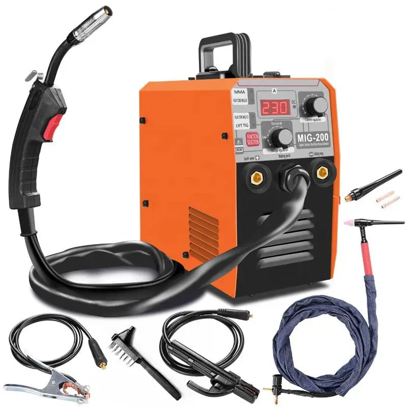 Mig Welder Tig Arc 220V  200 Welding Machine 0.8 Flux-cored 1.0 LIFT TIG Synergy Control 3 in 1 Portable 