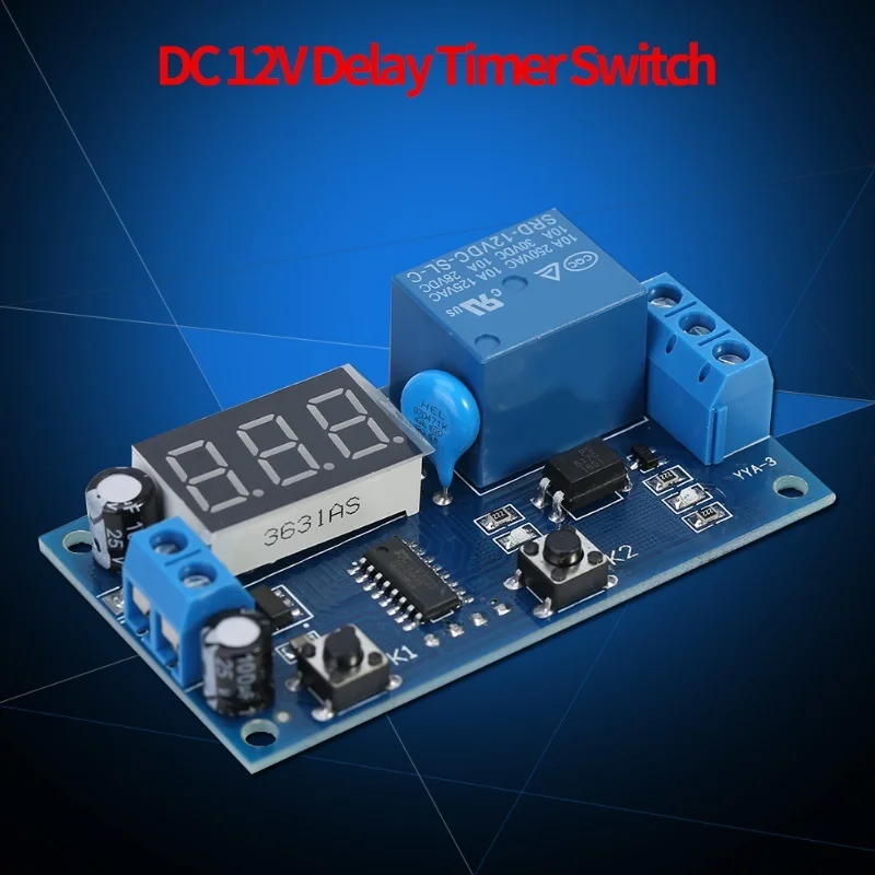 DC 12V Cycle Delay Timer Switch Adjustable Relay Module Board Infinite Loop With LED Display