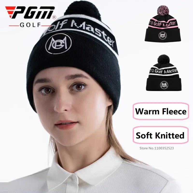 

PGM 1pcs Thermal Knitted Golf Hat Winter Women Fleece Lined Hooded for Cycling Motorcycle Outdoor Thicken Windproof Golf Cap