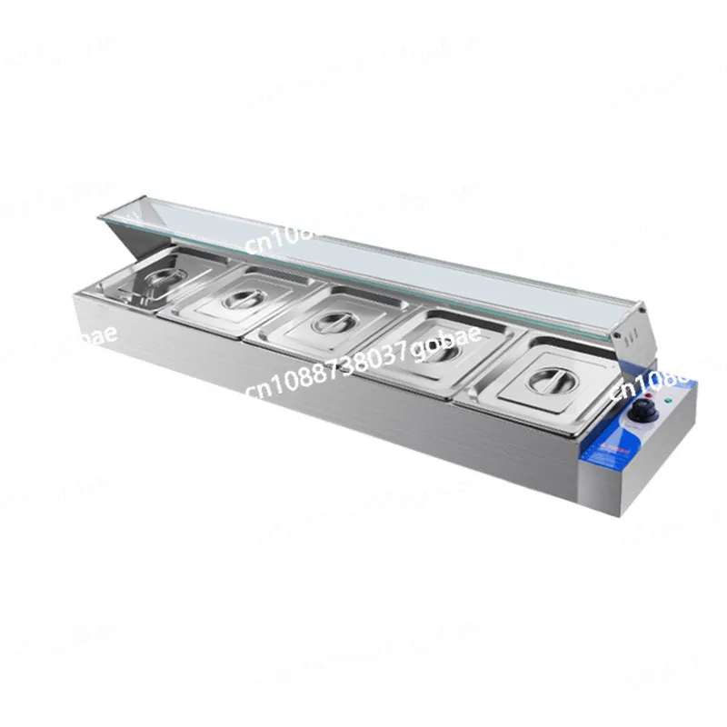 Stainless steel thermal insulation soup pool glass cover thermal insulation table electric temperature control