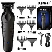 Kemei 2299 Barber Cordless Hair Trimmer 0mm Zero Gapped Carving Clipper Detailer Professional Electric Finish Cutting Machine