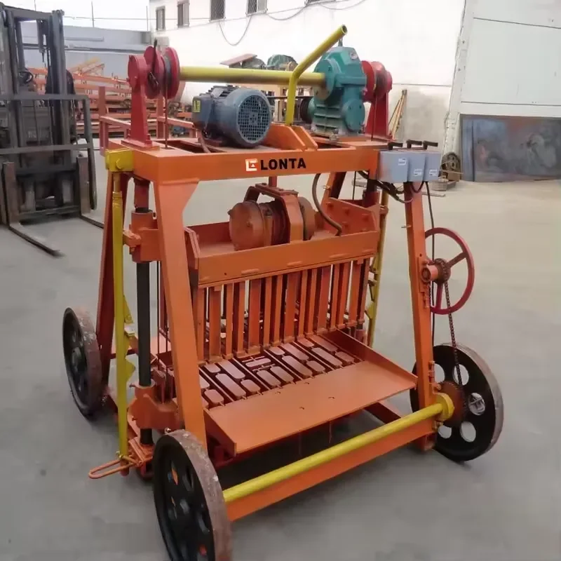 LONTA QMY4-45 Automatic Block Machine Mobile 4 5 6 8 Inch Interlocking Hollow Mould Cement Concrete Brick Block Making