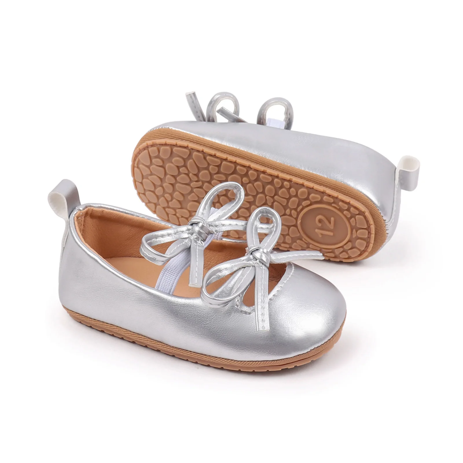 أحذية Suefunskry للأميرات للفتيات الصغيرات، أحذية أنيقة ناعمة غير قابلة للانزلاق من الأسفل أحذية المشي الأولى للأطفال الصغار