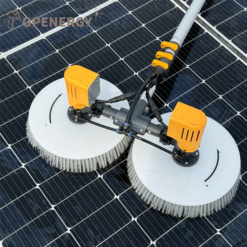 3.5M+DC Dual-Head Solar Panel Cleaning Machine with Rechargeable Battery PV Solar Panel Cleaning Tool