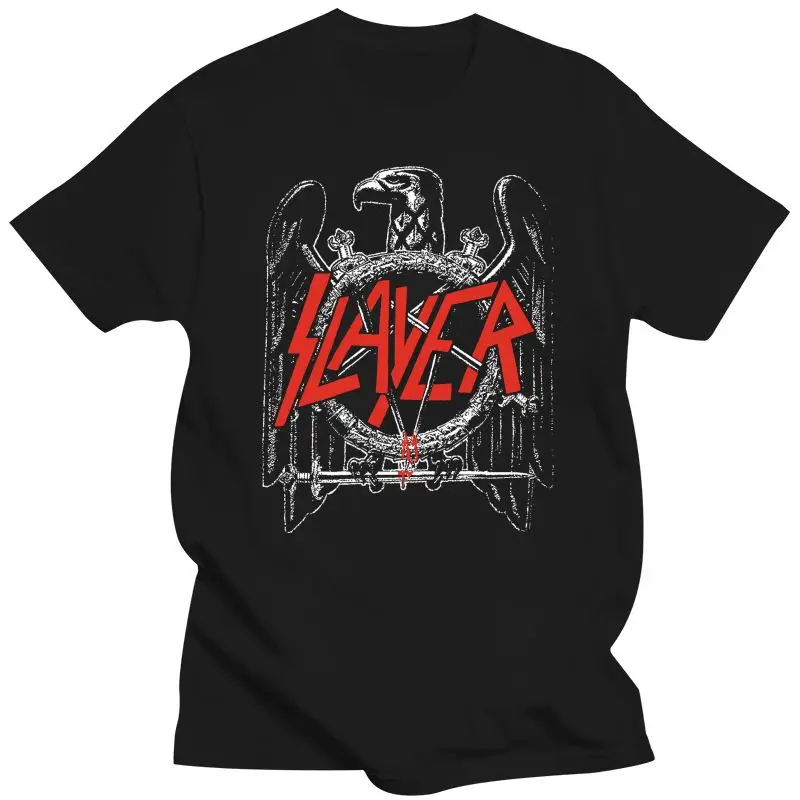 2022 Slayer Men\'S Black Eagle T Shirt Men Women Medium Black TEE Shirt 2Xl 3Xl 4Xl 5Xl 100% Cotton T-Shirt