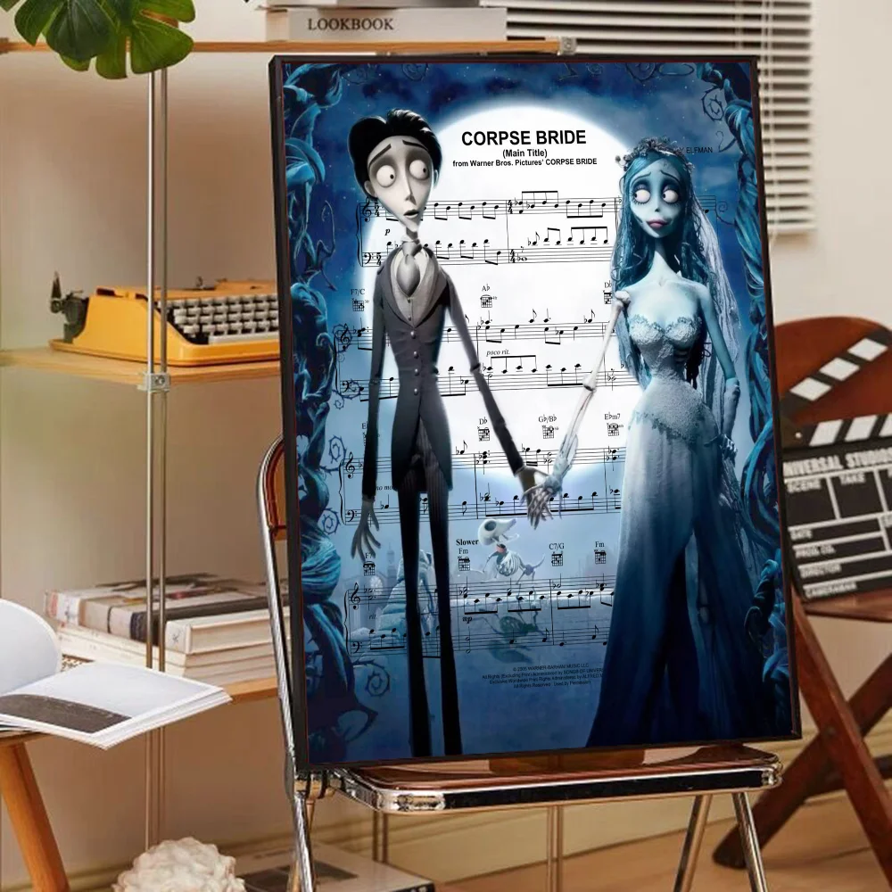 C-cadavere sposa Cartoon Classic Anime Poster adesivo di carta impermeabile Coffee House Bar Room Wall Decor