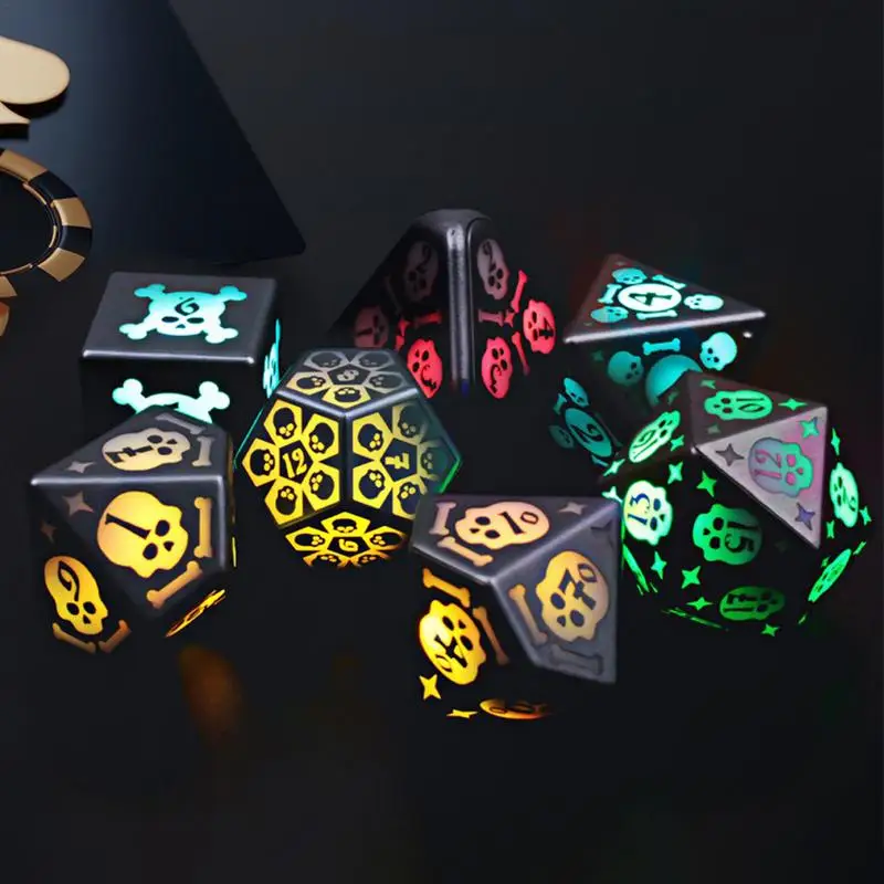 

Led Electronic Dices Skull Pattern Rechargeable Dice Set Shake To Glowing Electronic Flashing Led Glowing In The Dark Light Up