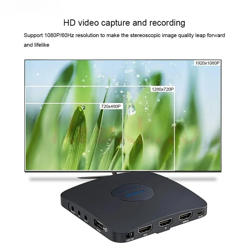 Video Capture Box Recorder 4K HDMI VGA YPbPr RCA Analog VHS Video Capture Card Device For Camera OBS Live Steaming Wirecast