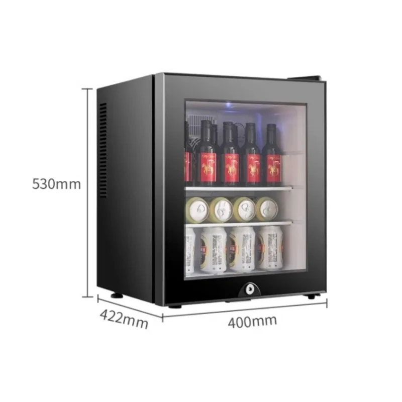 Compact Refrigerator 40L Glass Door Noise Free Small Bar Thermoelectric Hotel Mini Fridge