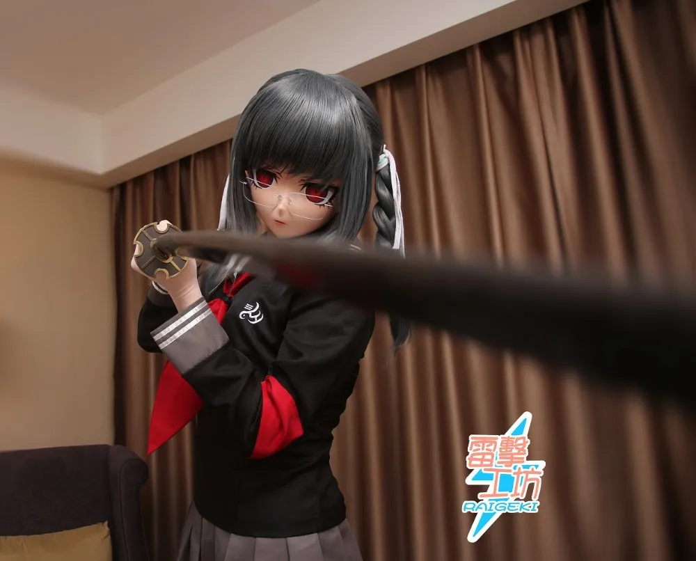 (KM91912)Top Quality Handmade Female Resin Full Face Peko Pekoyama Cosplay Mask Kigurumi Crossdresser Doll