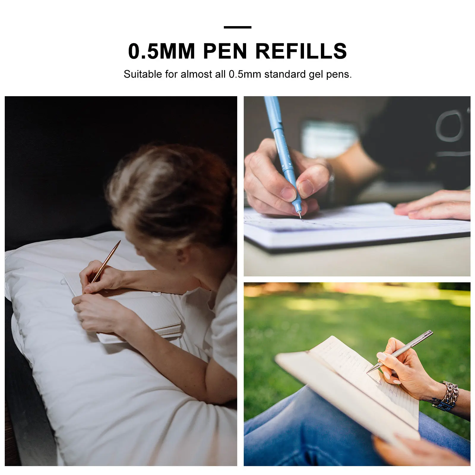 0 5mm Pen Refills Replacement Ink Cartridges Smooth Writing Supplies for School Office Stationery