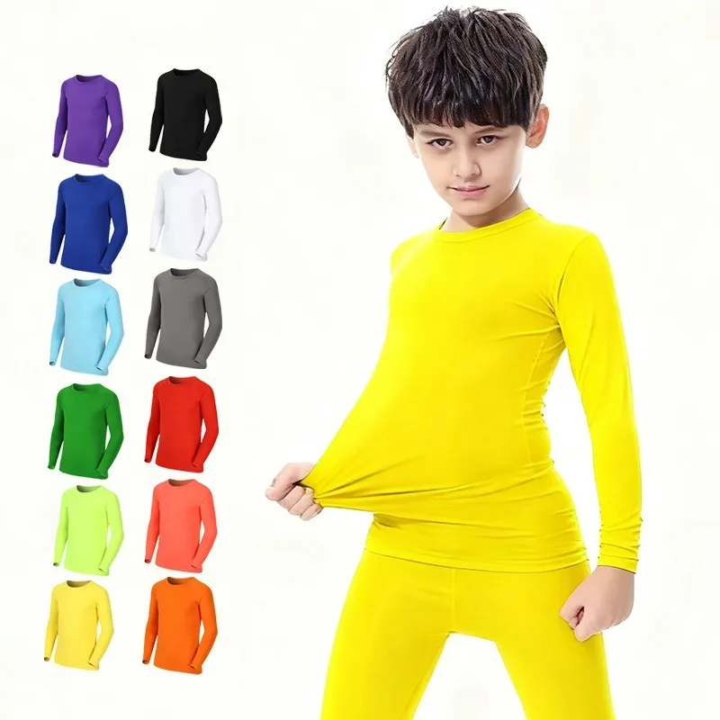 Kids Children Boy Girl Running Long T Shirt Fitness Sport Basketball Football Outdoor Hiking Jogging Riding Soccer Clothes J26