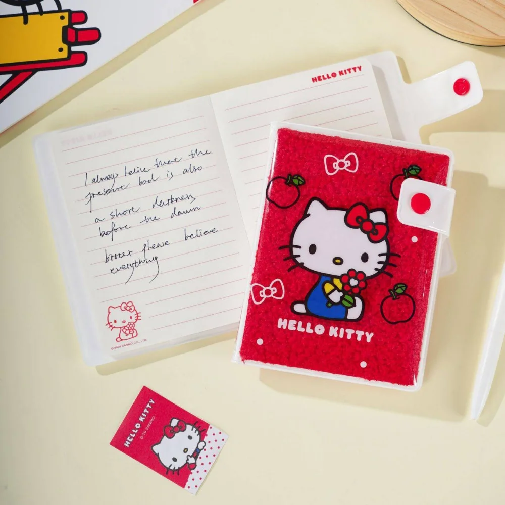 Genuine Hello Kitty Plush Snap Diary Sanrio Kt Cat Portable 64K Lined Notebook Planner For On-The-Go Quick Notes Travel Planning view 3