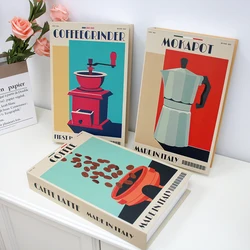 Italy Espresso Coffee Beans Luxury Fake Books Decoration Coffee Table Books Club Villa Hotle Decoration Shooting Props Home