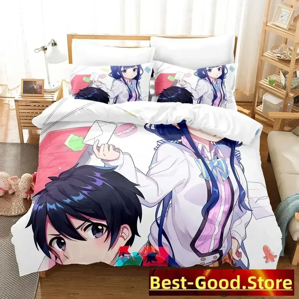 

2023 Masamune kun no Revenge Bedding Set Single Twin Full Queen King Size Bed Set Adult Kid Bedroom Duvetcover Sets Anime Bed