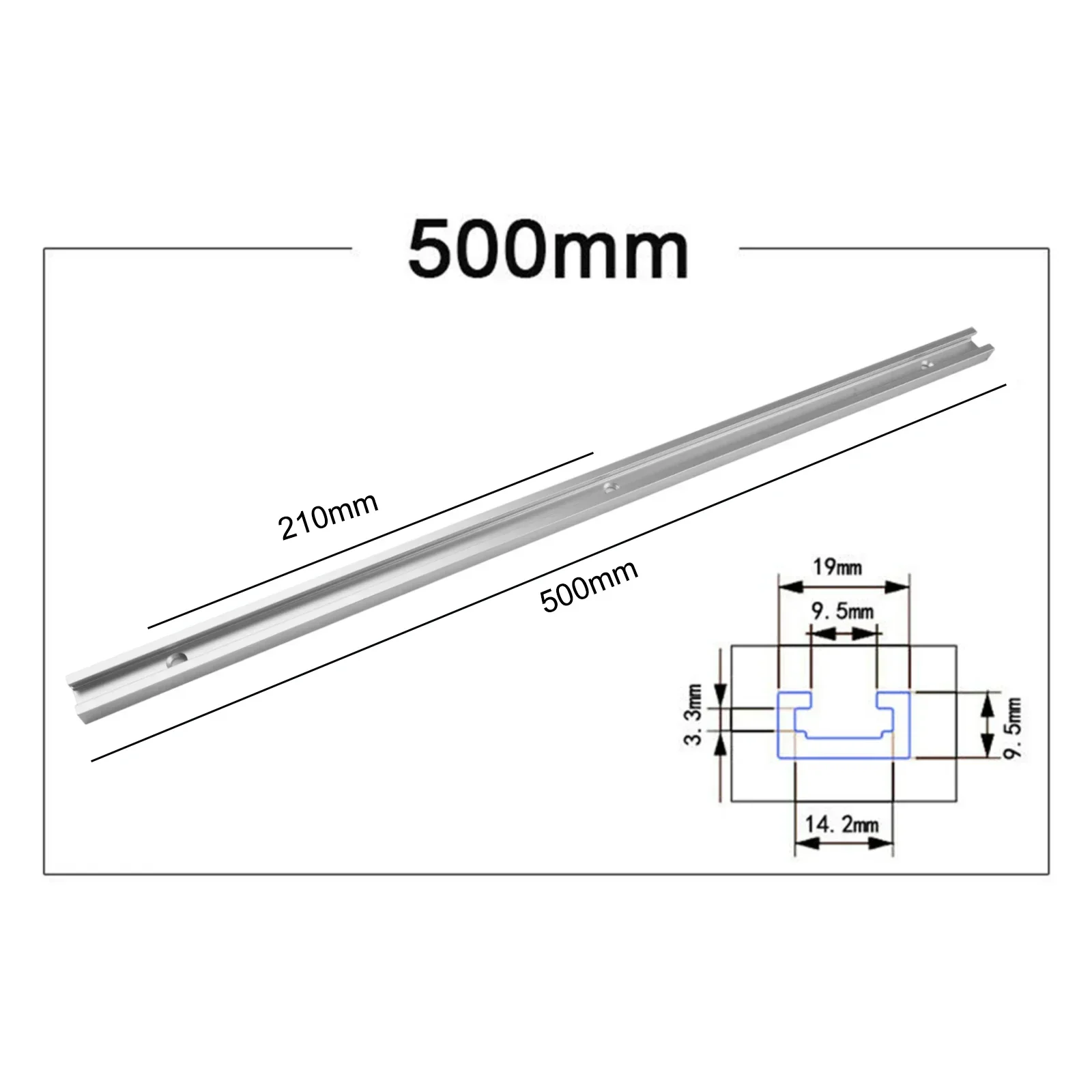 T Track Obróbka drewna T-slot Slide Track 300-600mm Aluminium Alloy Miter T-Track Ławka do obróbki drewna T Slot Zewnętrzny rozmiar 19x9.5mm