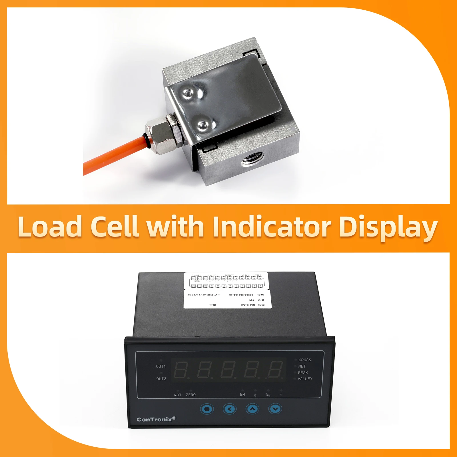 Load Cell Sensor with Indicator Display,Test Tension Compression Force Weight Pressure 5KG 10KG 20KG 30KG 50KG