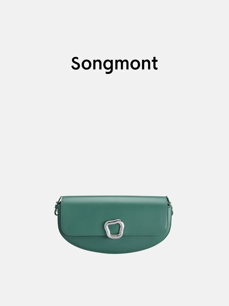 Songmont Women’s Reset Saddle Bag Top Grain Cowhide Leather Shoulder Bags Crossbody Top grade Wonton buckle Stylish