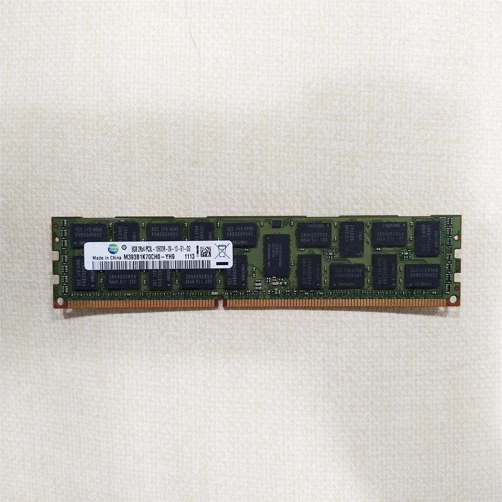 1Pcs M393B1K70CH0-YH9 For Samsung RAM 8G 2RX4 PC3L-10600R Server Memory 8GB 1333 DDR3L