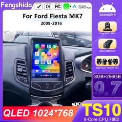 Android Carplay For Ford Fiesta MK7 2009-2016 9.7 Inch Tesla Style Car Radio Multimedia Player Bluetooth 5G Wifi Touch Display