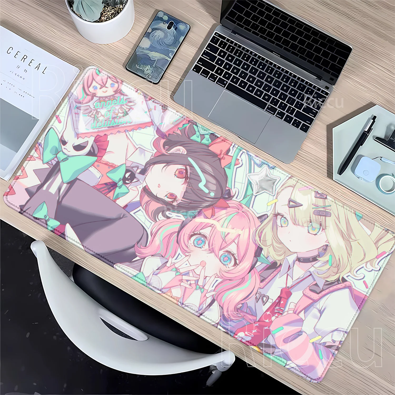 Larger Mousepad Aria Sunna Nangong Yu‌ Anime Kawaii Girl Mouse Pad Angels of Delusion AOD Keyboard Zenless Zone Zero ZZZ Deskmat