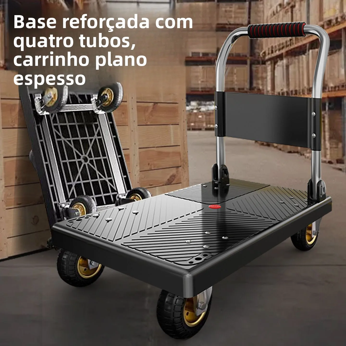 quiet-hand-pulled-portable-shopping-cart-home-use-stacking-utility-flatbed-miniature-wares-moving-dolly-plastic-material