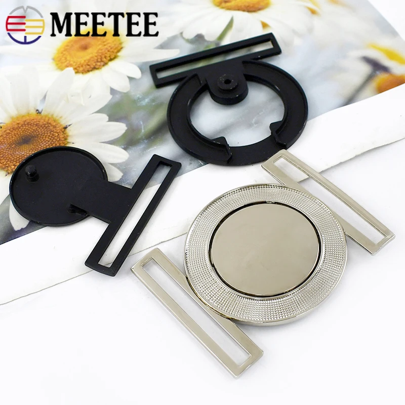 1/2/3/4/5Pc Meetee 40/50mm Down Jacket Belt Metal Buckle OverCoat Combination Hasp Button Clasp Windbreaker Decoration Accessory