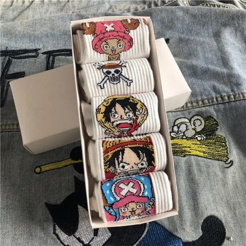 One Piece Cartoon Socks New Luffy Zoro Nami Usopp Chopper High-looking Trendy Couple Versatile Personalized Anime Mid-calf Socks