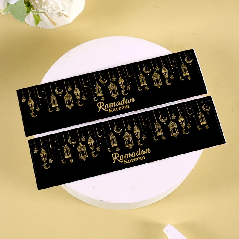 10pcs Eid Mubarak Bottle Wrapper Paper Sticker Ramadan Kareem Festival Party Decor Water Bottle Label Muslim Islamic Eid Al-fitr view 6