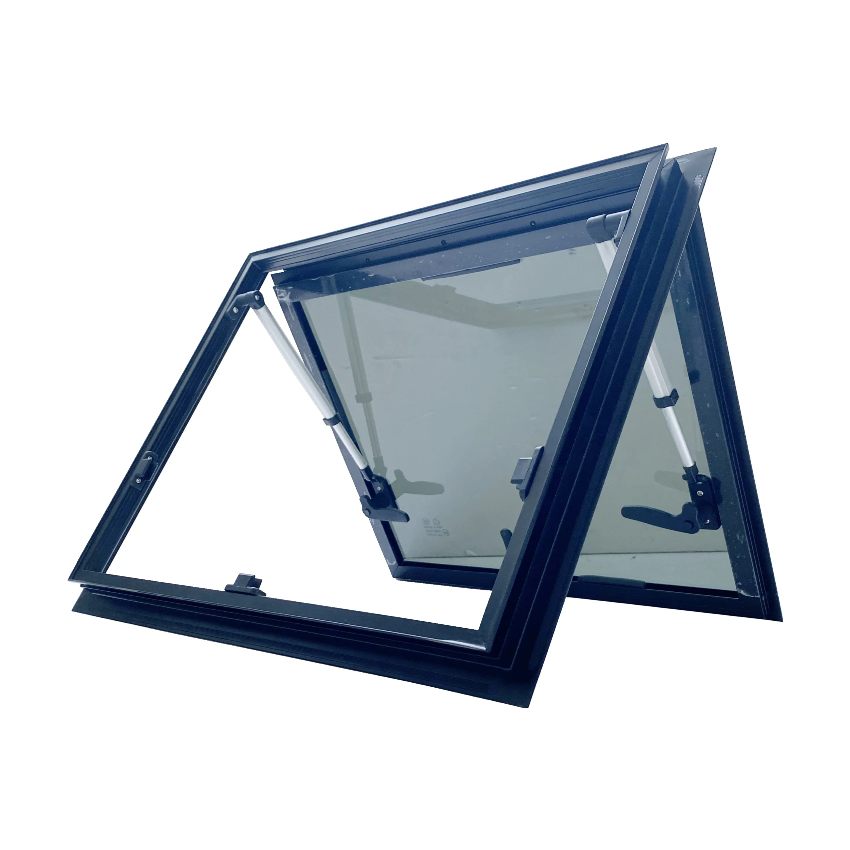 RV Exit Window, Tempered Glass Top Hinge Push Out Ventilation Rv Window With Sun Shades And Screens