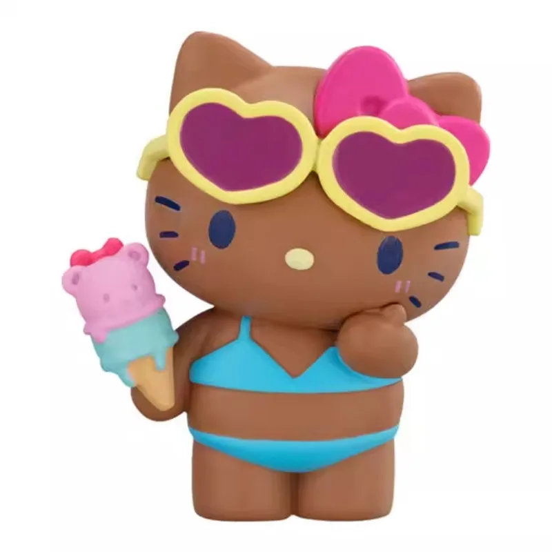 Sanrio Capsule Toy Hello Kitty Kuromi Cinnamoroll Hangyodon KT Cat Bikini Swimwear Desktop Decoration Model Toy Kids Gifts