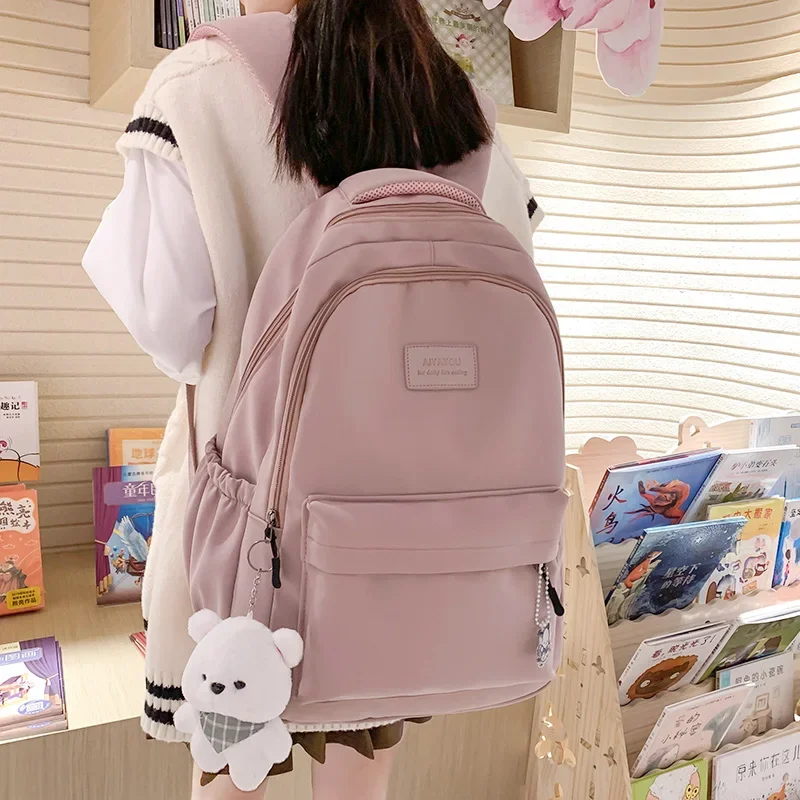 2025 New Female Fashion Lady Backpack Trendy Girls High Capacity Waterproof College Laptop School Bags Cute Girl Travel Book Bag