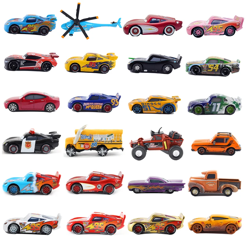 Cars Disney Pixar Original Collection 2 3 Toy Miss Fritter Lightning Mcqueen Collection Diecast Metal Racer Child Christmas Gift