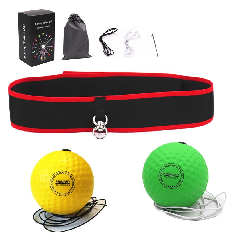 Boxing Reflex Ball Headband Punch Fighting Reaction Improve Reaction Speed Hand Eye Coordination Training Boxing Gear for MMA