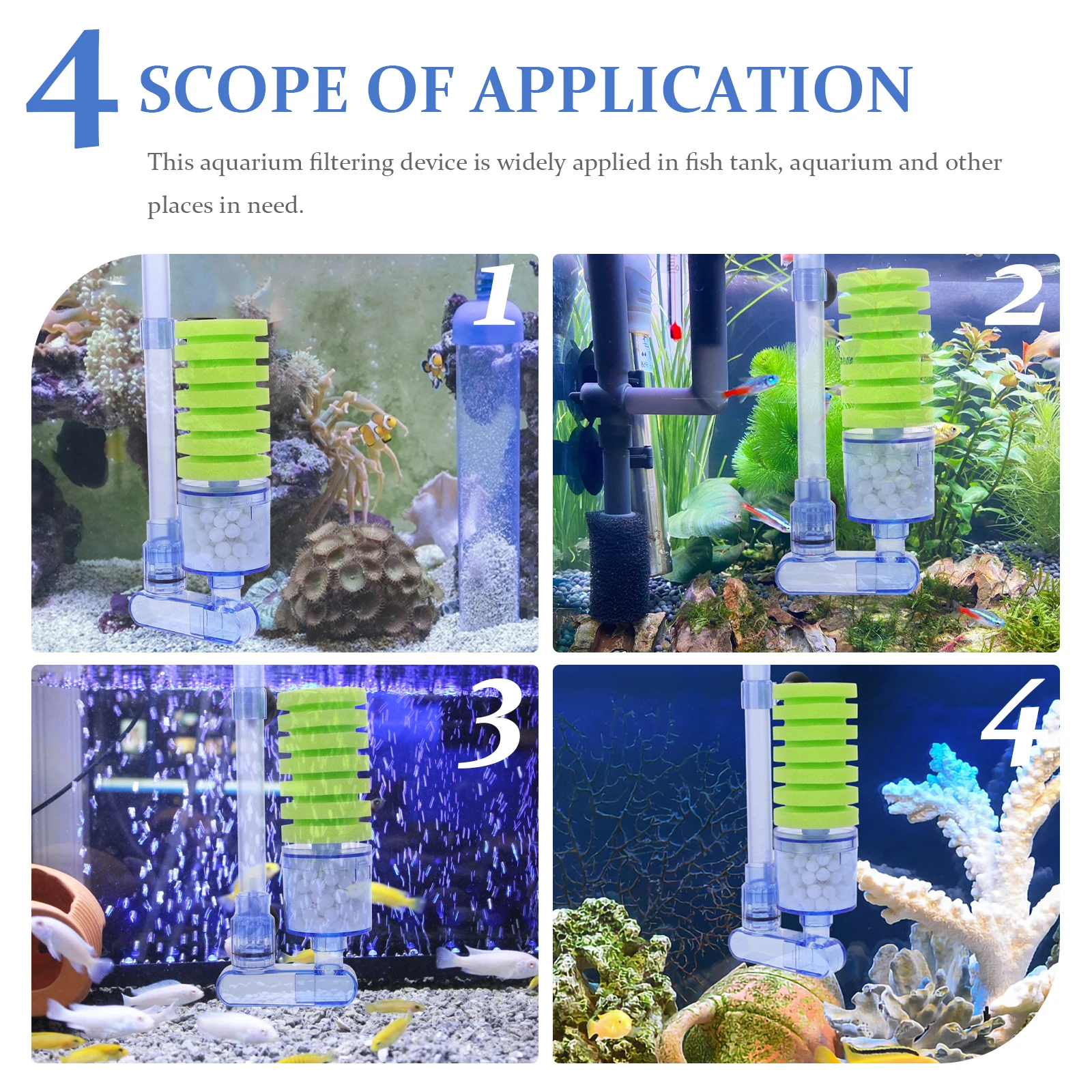 

Biochemical Sponge Filter for Fish Tank Aquarium Filter with Aeration Function Filtration and Oxygen Supply Multi-Use Fish Tank