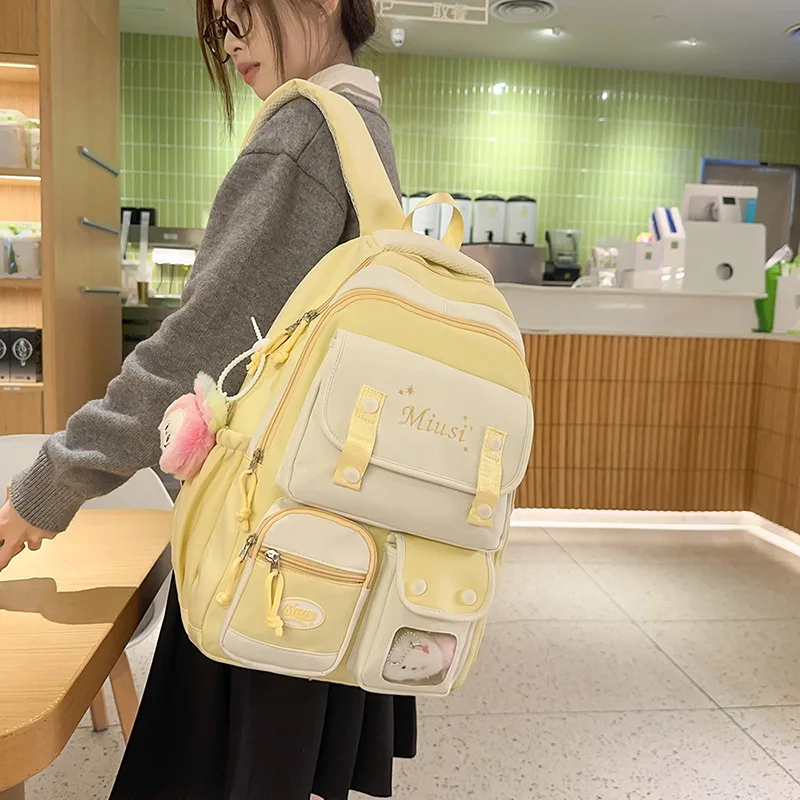 Girl School Bag Backpack Back Pack For Teenager Women Children Female Pink Schoolbag Primary High Bagpack Class Teens Child Kids