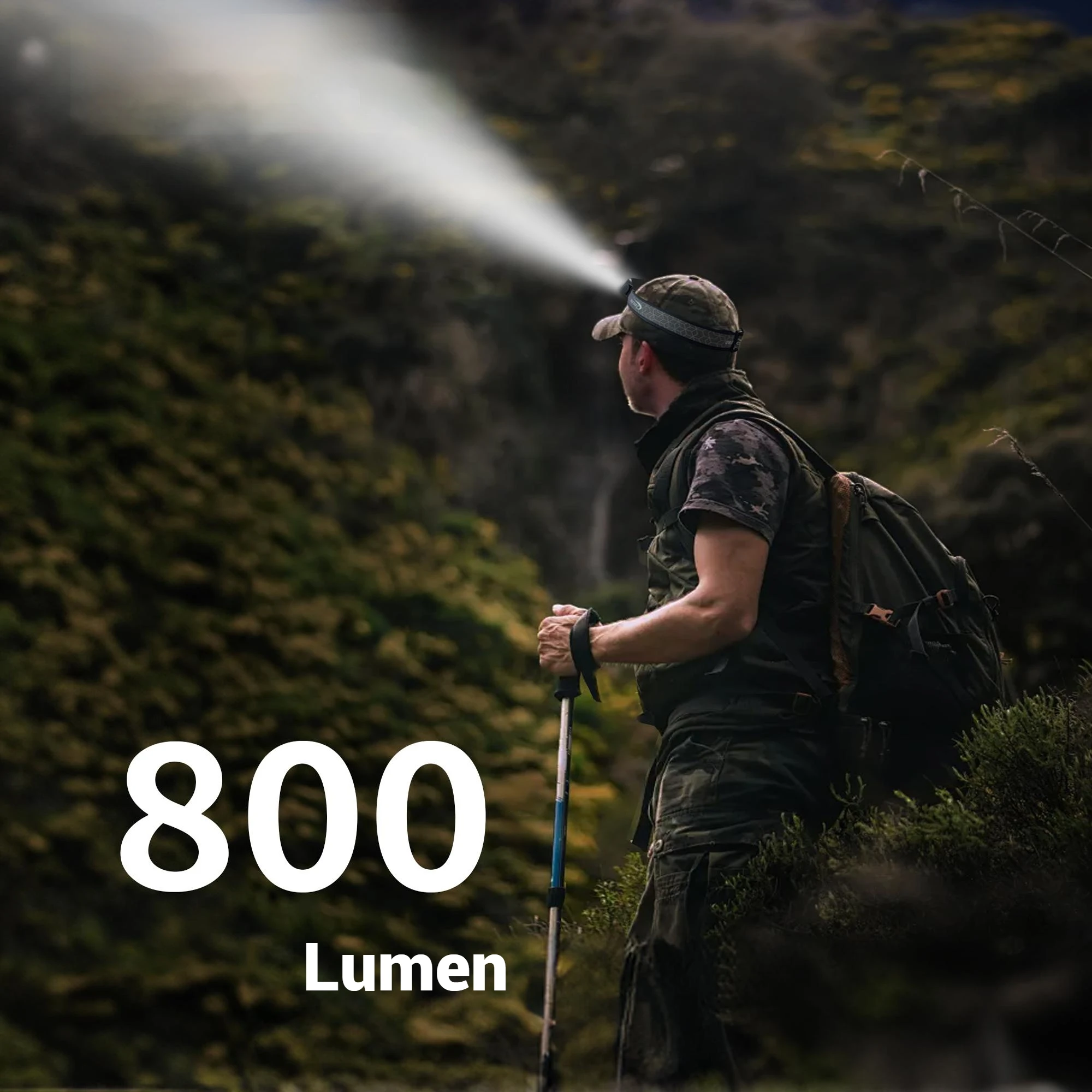 COB LED المصباح 800LM قابلة للشحن USB رئيس مصباح يدوي IPX4 مقاوم للماء محس حركة كشافات للتخييم الصيد في الهواء الطلق #4