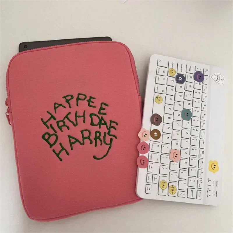 Cute Pink Simple Font Tablet Bag Tablet Case for 11~15 inch Tablet and Laptop Protect your computer from drops and shocks