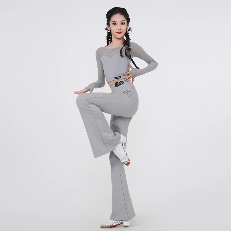 الأطفال المهنية الأسود اللاتينية فستان رقص الاطفال قاعة الرقص ملابس السالسا التانغو تشا تشا أداء ممارسة السراويل العليا