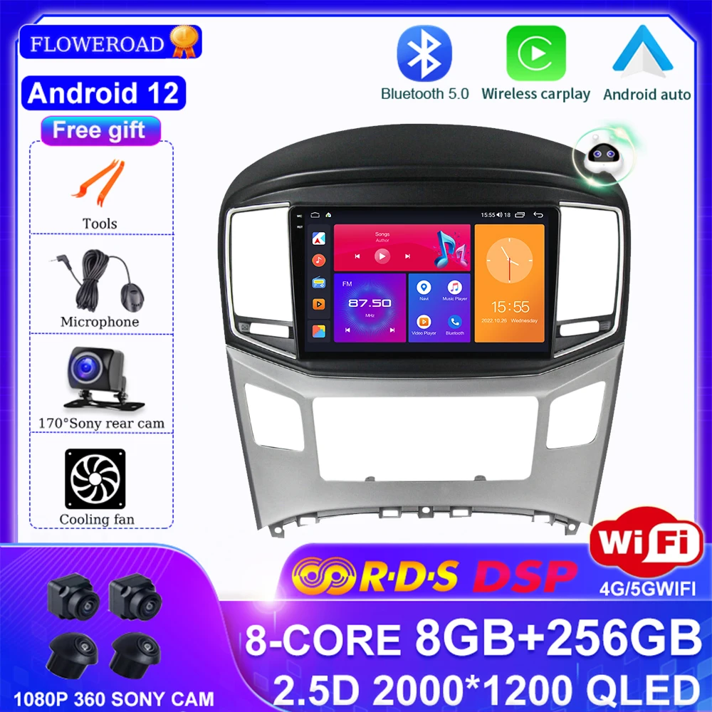 

Android 12 For Hyundai H1 II 2 TQ 2015 - 2021 Car Radio Multimedia Video Player Navigation stereo GPS DSP BT No 2din 2 din dvd