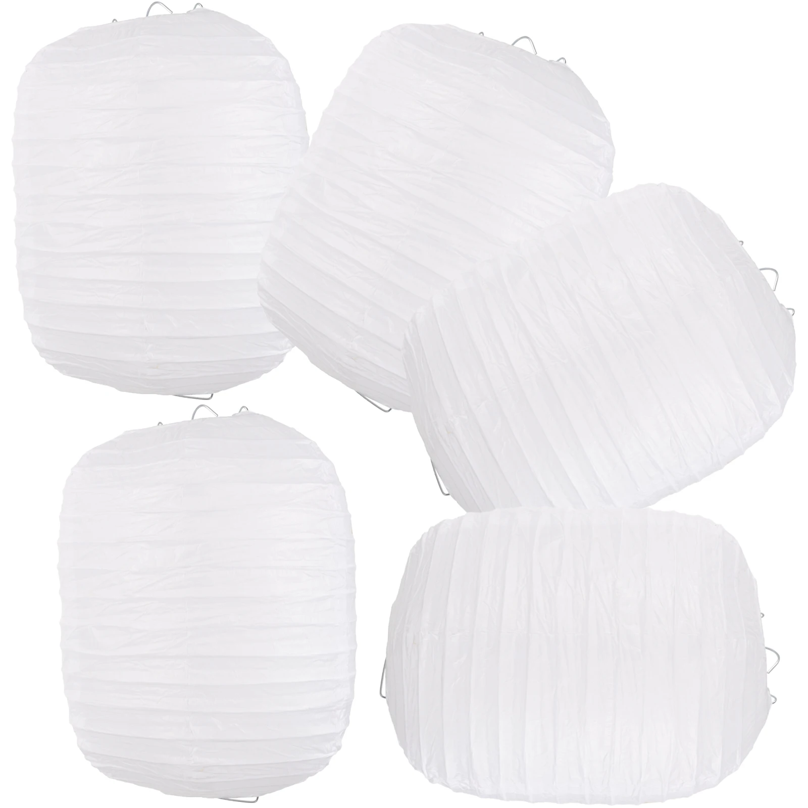 

5 Pcs Japanese Paper Lanterns Large White Oil Decorative Foldable Hanging Party DIY Desktop Lighting