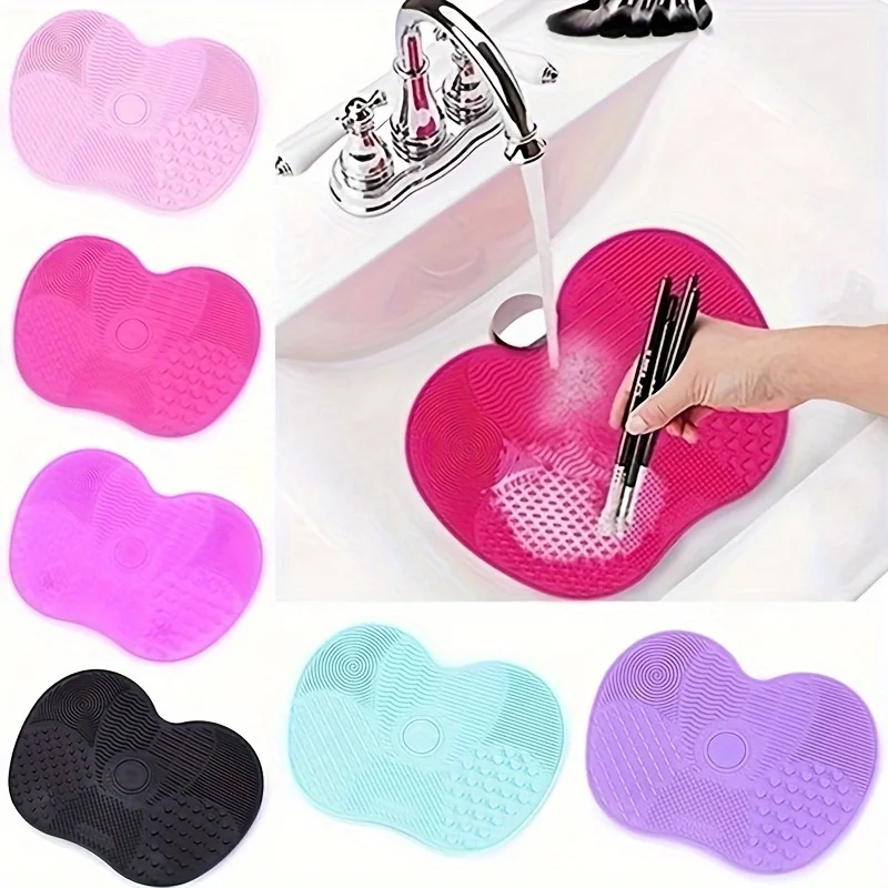 New In Makeup Brush Cleaning Pad Mat Brush Washing Tools Cosmetic Eyebrow Brushes Cleaner Tool Scrubber Board Makeup Cleaning