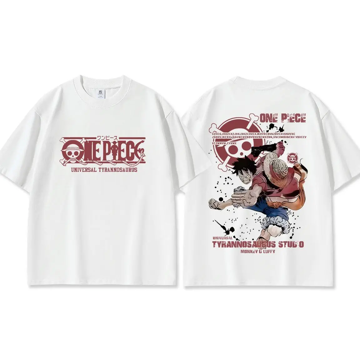Bandai une pièce Luffy chapeau de paille imprimé mode décontracté hommes ample mode T-shirt imprimé grande taille haut à manches courtes