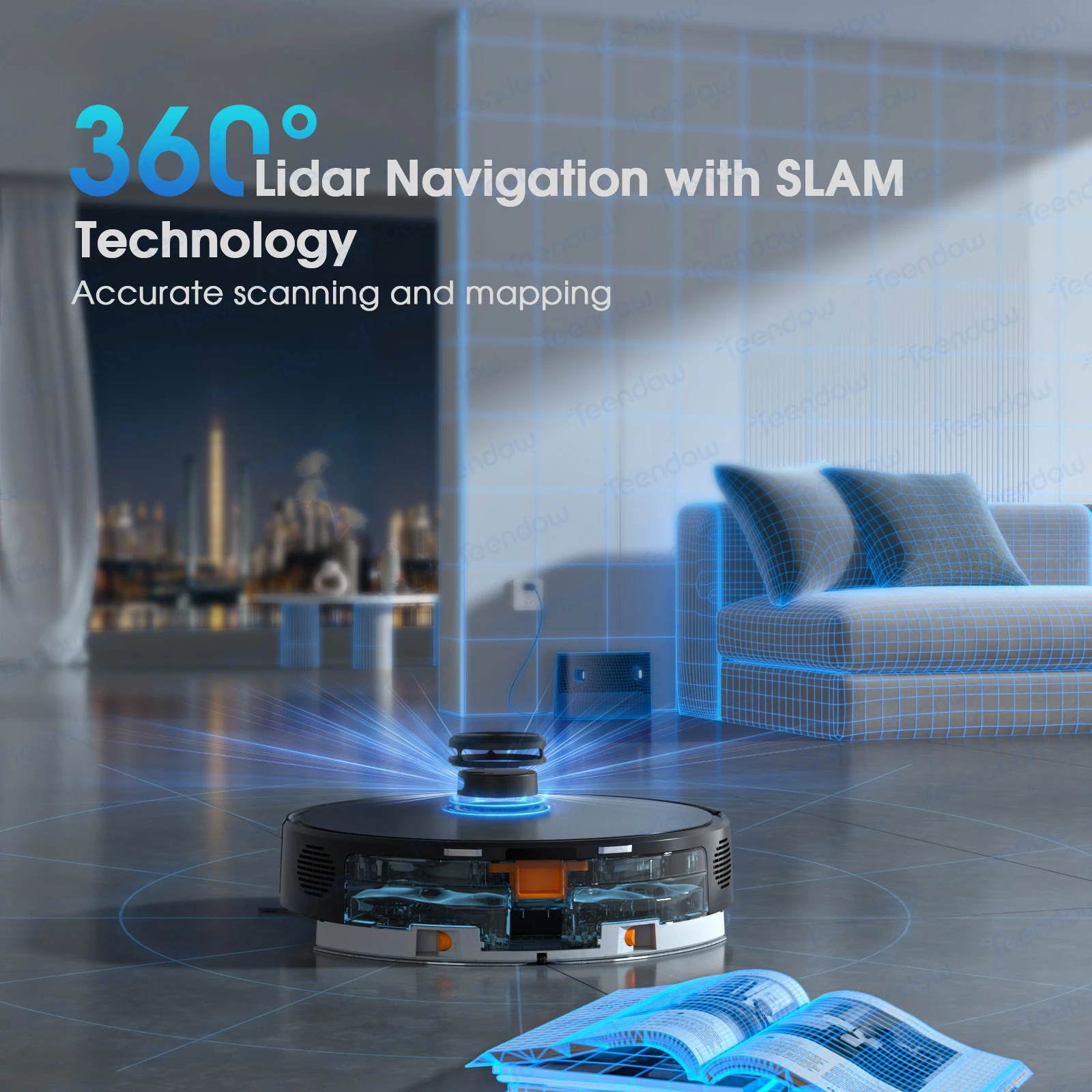Teendow D60S 6000Pa    Stofzuiger Self Charging Electric  Vacuum Cleaner With Mopping Function