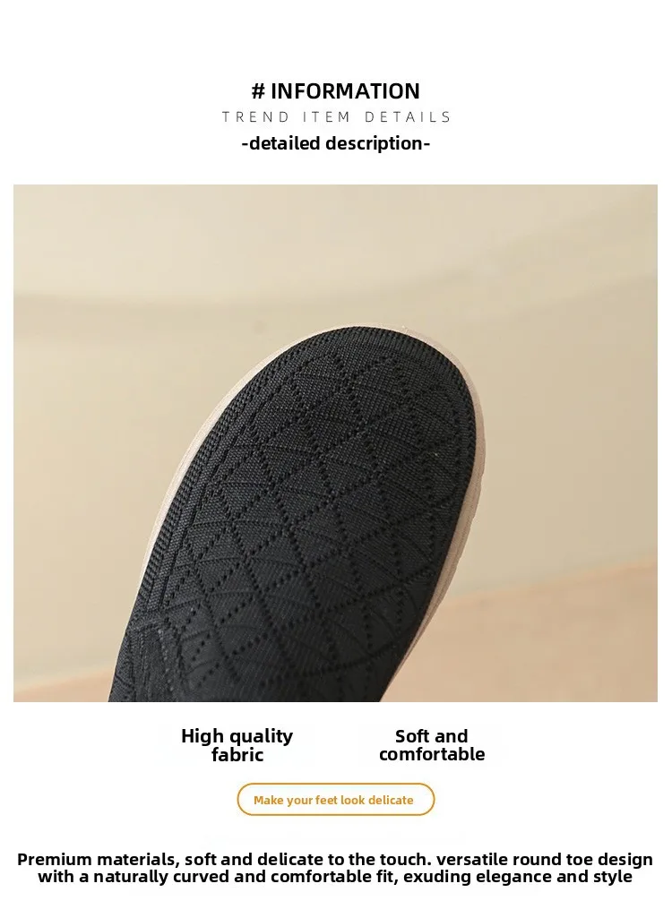 Damen Slip-On Schuhe im Stil von alten Peking-Stoffschuhen, atmungsaktive, gewebte, flache Schuhe, weich, rutschfest, bequem, zum Gehen, für Mütter, lässig, alltagstauglich, leichte Sneaker – Detail 4