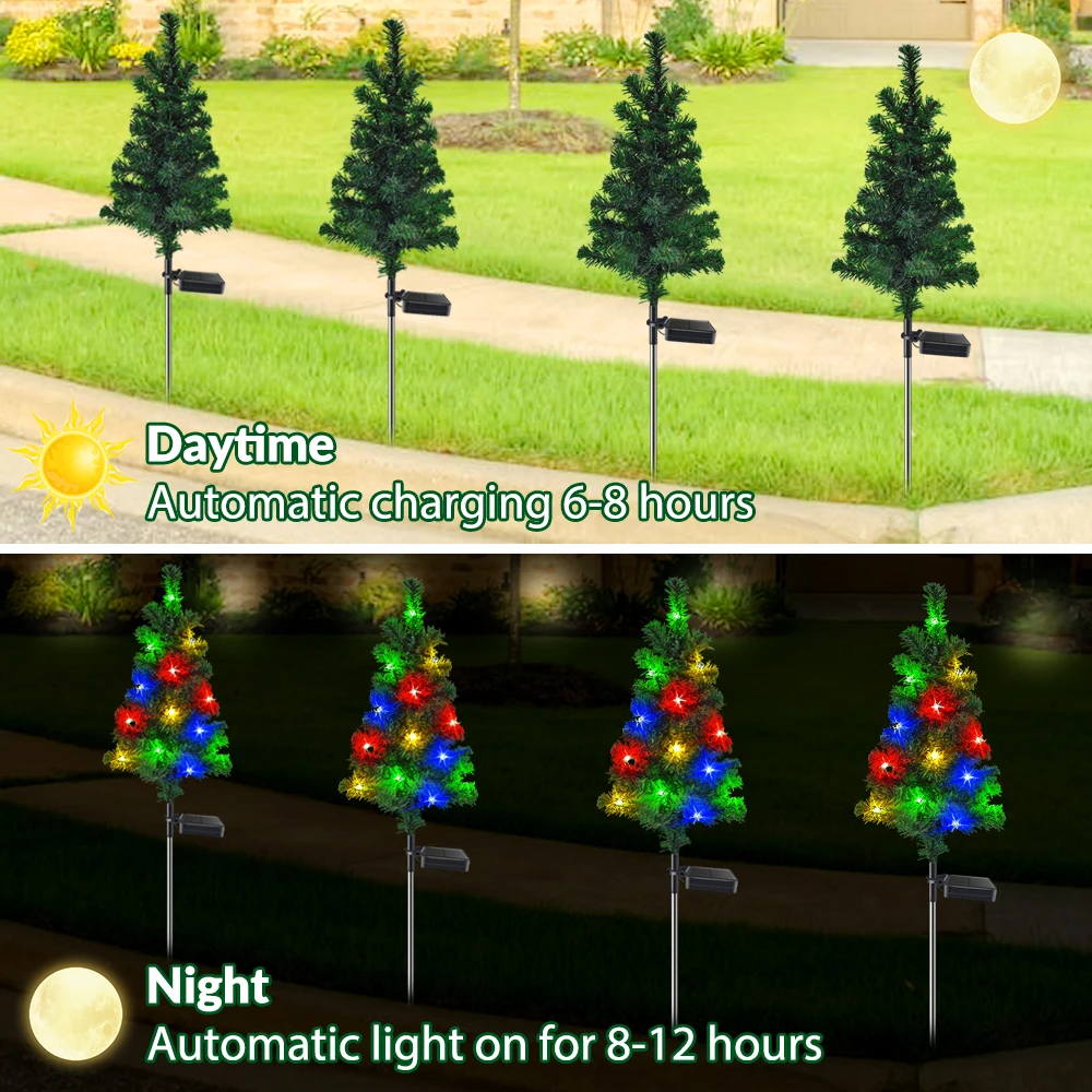 Solar Christmas Tree Lights Outdoor Waterproof LED Garden Garden Lawn Landscape Festive Decorative Floor Lights