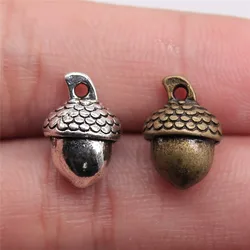 WYSIWYG 10pcs 15x10x9mm Pendant 3D Acorns 3D Acorns Charm Pendants For Jewelry Making Antique Silver Color 3D Acorns Pendants