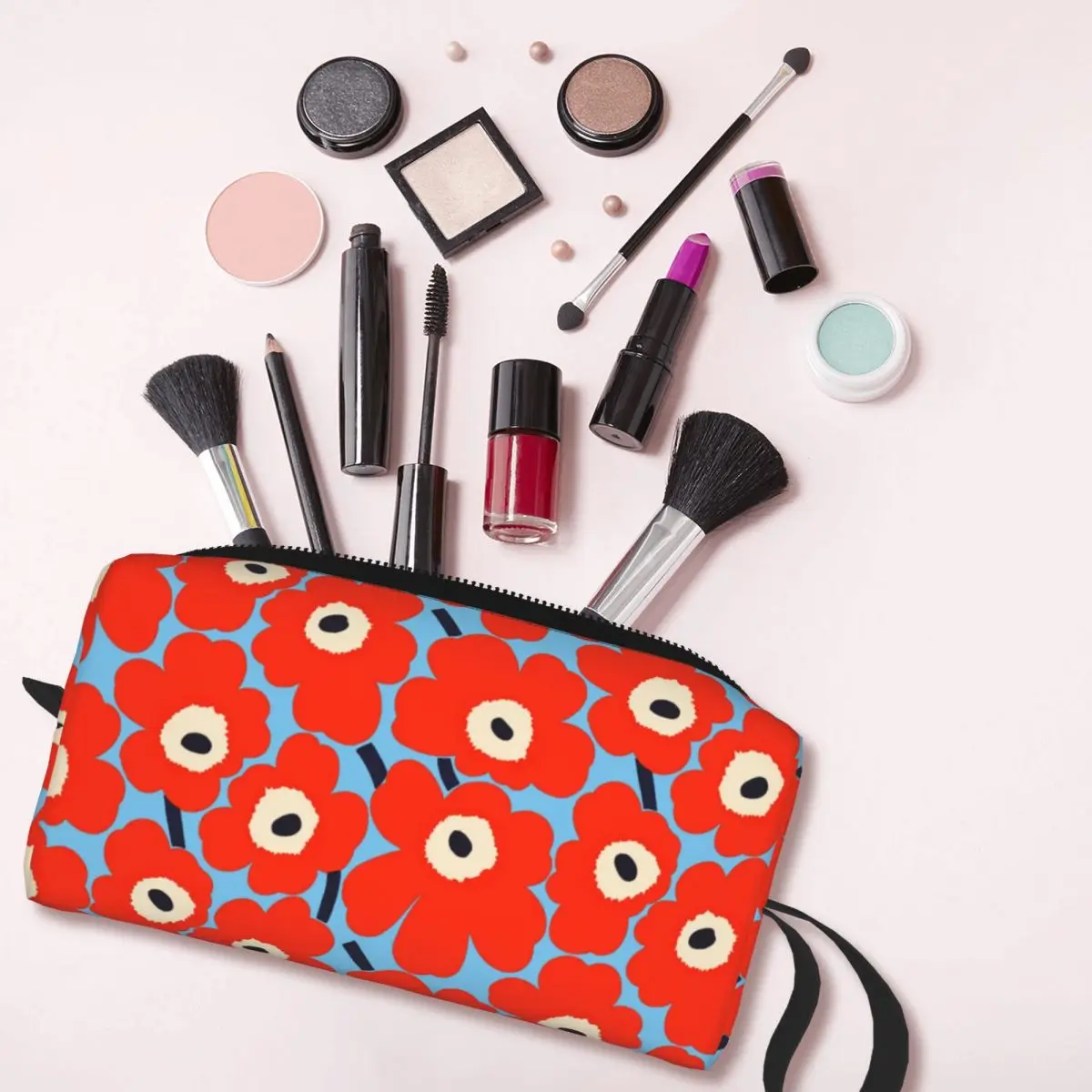 Custom Little Poppy Print Toiletry Bag for Women Fashion Modern Style Makeup Cosmetic Organizer Lady Beauty Storage Dopp Kit Box